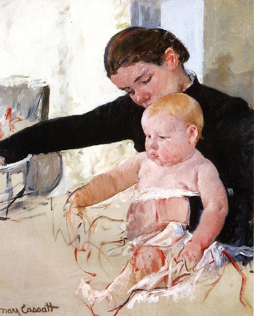 Mary Cassatt - Fare il bagno al giovane erede